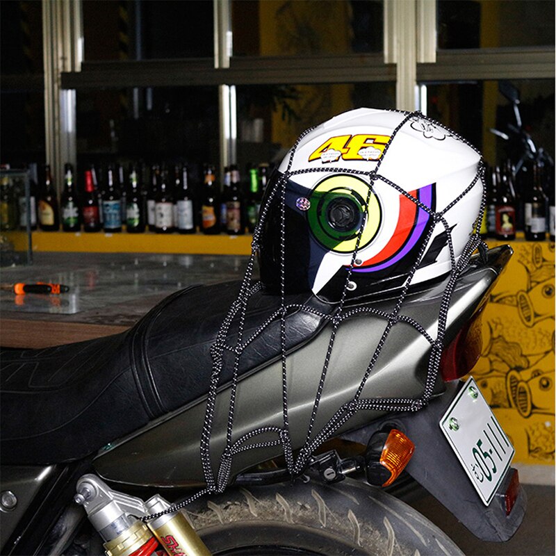 Motorfiets Motocross Reflecterende Helm Kofferbak Netto Vaste Helm Touw Bagage Netto Riem Duurzaam Reflecterende 40X40 Cm Universele