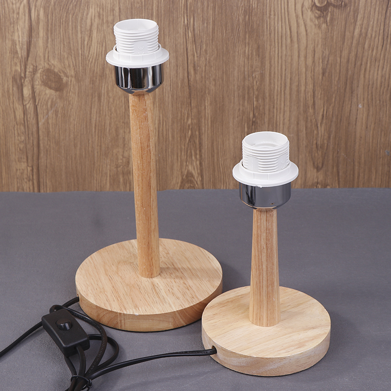 E27 circulaire solide support de Base en bois lampe tasse avec cordon interrupteur marche/arrêt pour lampe de Table brancher lampe support de lampe de chevet