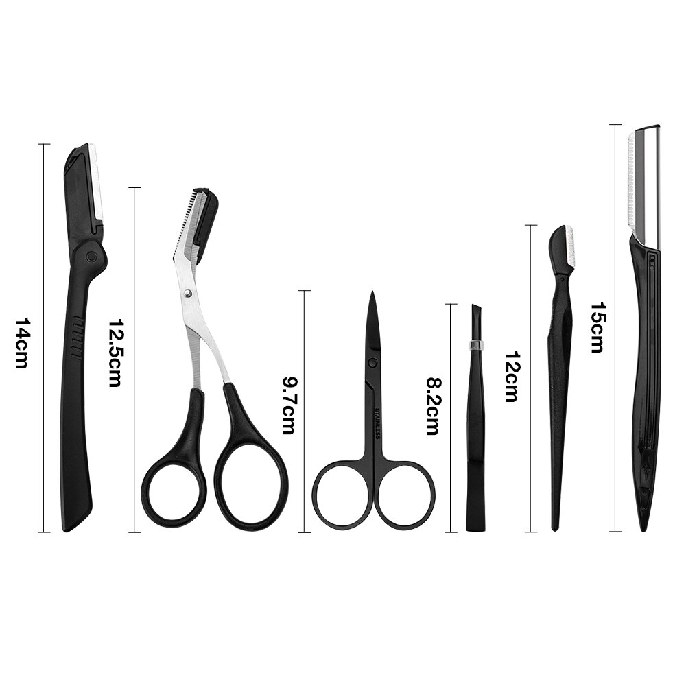 9 PIÈCES Rasoir De Sourcils Sourcil Rasoir Kit Sourcil Ciseaux Peigne À Sourcils Rasoir Pour Le visage Rasoir Cils Brosse À Cils