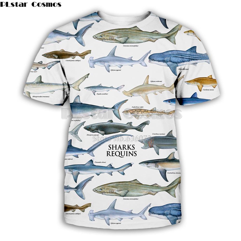 PLstar Cosmos Men t shirt shark animal Retro Style pattern 3D All Print Unisex t-shirt summer streetwear Casual T shirts