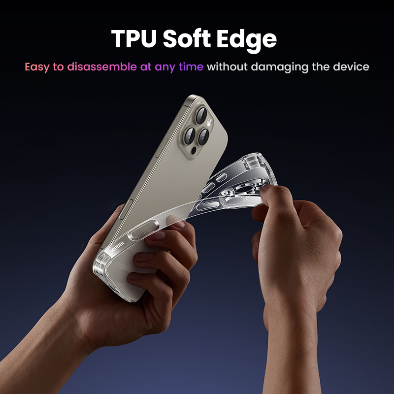 UGREEN Case voor iPhone 16 Pro Max Schokbestendig Clear Case Transparante Cover voor iPhone 15 Pro 15 Plus Telefoon Beschermhoes