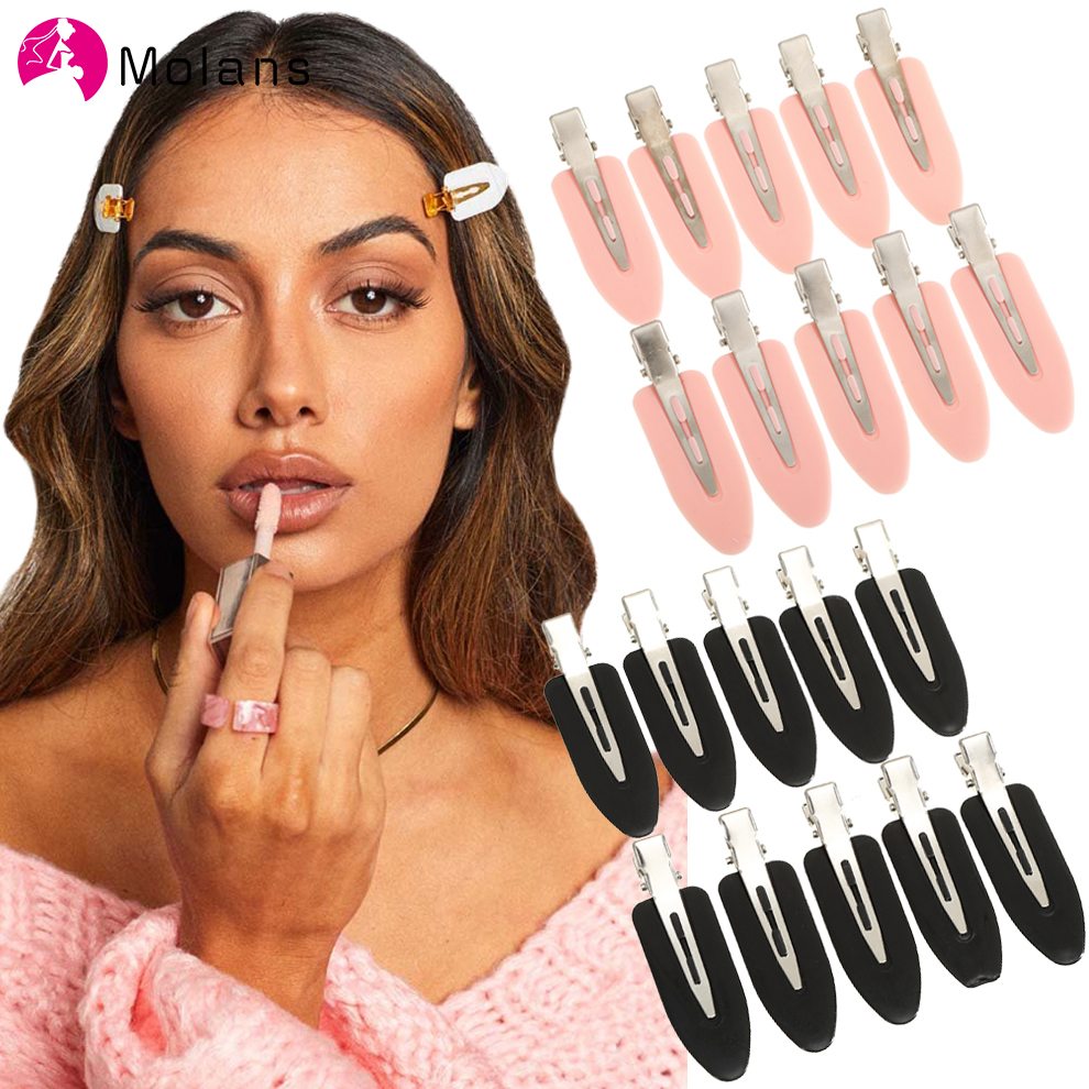 Molans 10 pz/impostato no piegare Fermagli per Capelli Senza Soluzione di Continuità Frangia Laterale Barrette Trucco Lavaggio Viso Accessori Donne Ragazze messa in piega Forcine