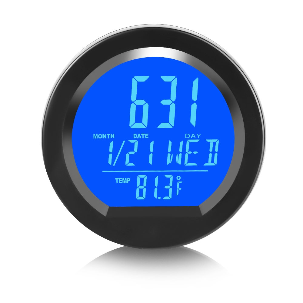 Zonne-autoklokken Dashboardthermometer Automotive elektronisch horloge Led digitale displayTime met lichtgevende auto-accessoires aan de achterkant
