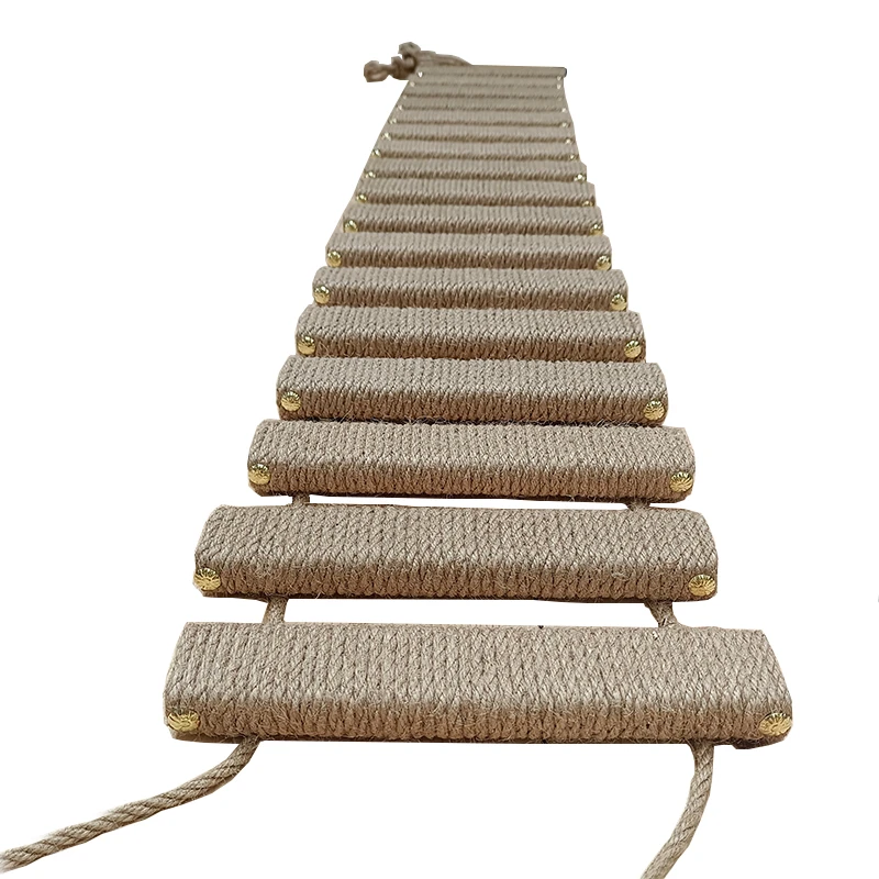 Juguetes de pared para actividades, rascador de Sisal de madera para gatos, muebles escaladores, puente para gatos, escalones de cuerda, escalera para gatitos, poste para pared
