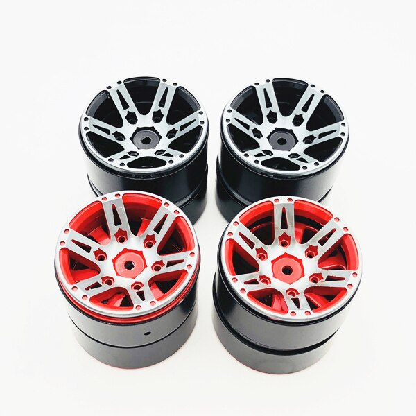 4 Uds Rc Rock rueda de vehículo oruga llanta 1,9 pulgadas Beadlock para 1/10 Axial Scx10 90046 Tamiya Cc01 D90 D110 Tf2 Traxxas Trx-4 (negro)