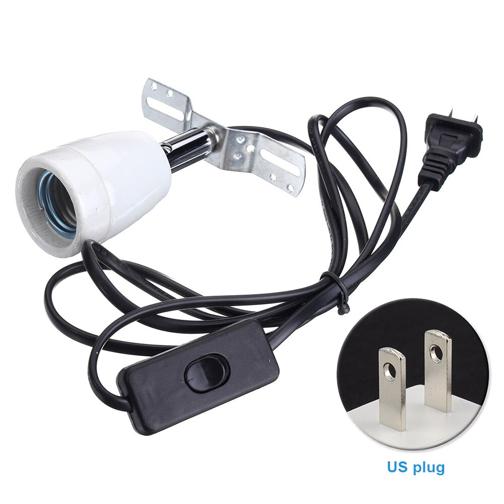Socket Lamp Holder E27 400W Ceramic Pet Supplies Durable With Switch Clip Safe Lighting Fixture Reptile Cage Heating Bulb Base