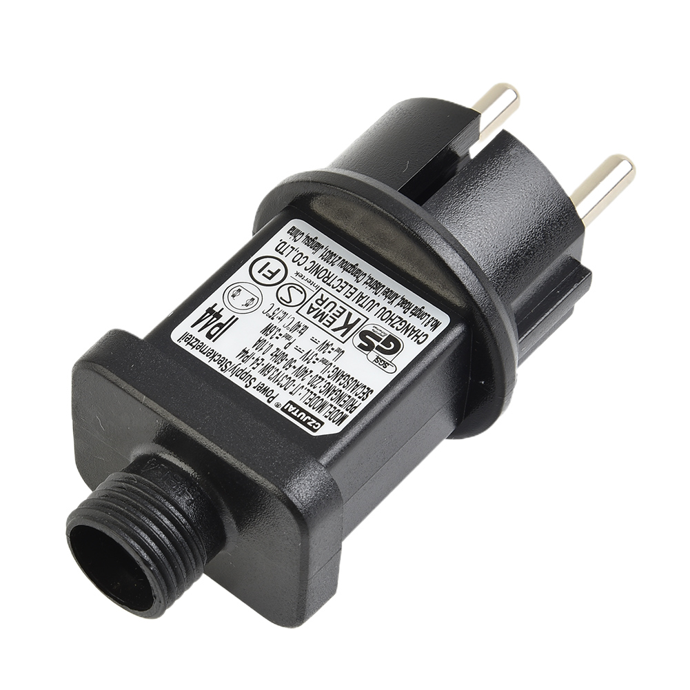 Netzteil-Adapter, LED-Lichterkette, Transformator-Treiber, IP44, 31 V, max. 3,6 W, Schutzklasse IP44, für Iciclet-Lichter und Projektoren