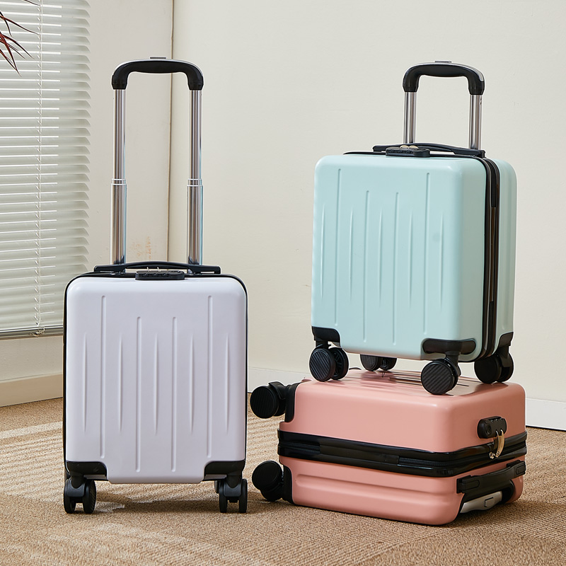 Valise de voyage unisexe à roulettes PC, 14 pouces, , à la , ABS, mini valise d'embarquement, petite main, Lu