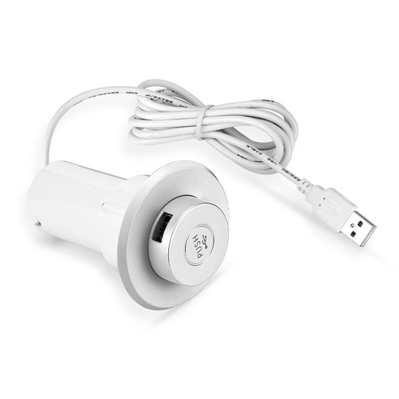 -Up In-Desk Slot 3 Usb 2.0 & USB1.1 Poorten Hub Splitter Adapter Voor Laptop Pc Computer/mobiele Lader: silver white