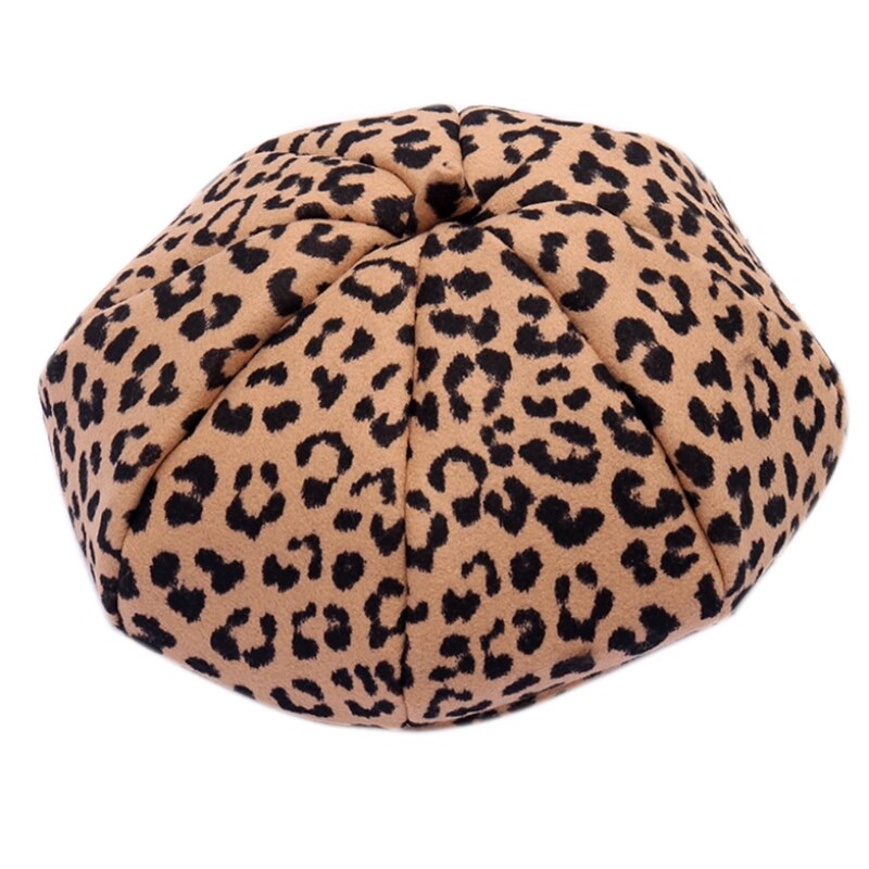 Chapeau béret léopard rétro pour femmes, chapeau d&#39;hiver de loisir de peintre sauvage pour filles: Khaki