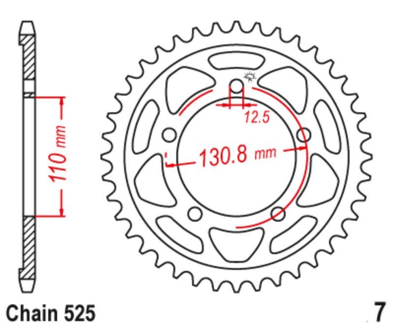 525 44t 45t motorcykel bakdrev för bmw  s1000 s1000rr s1000r s1000xr