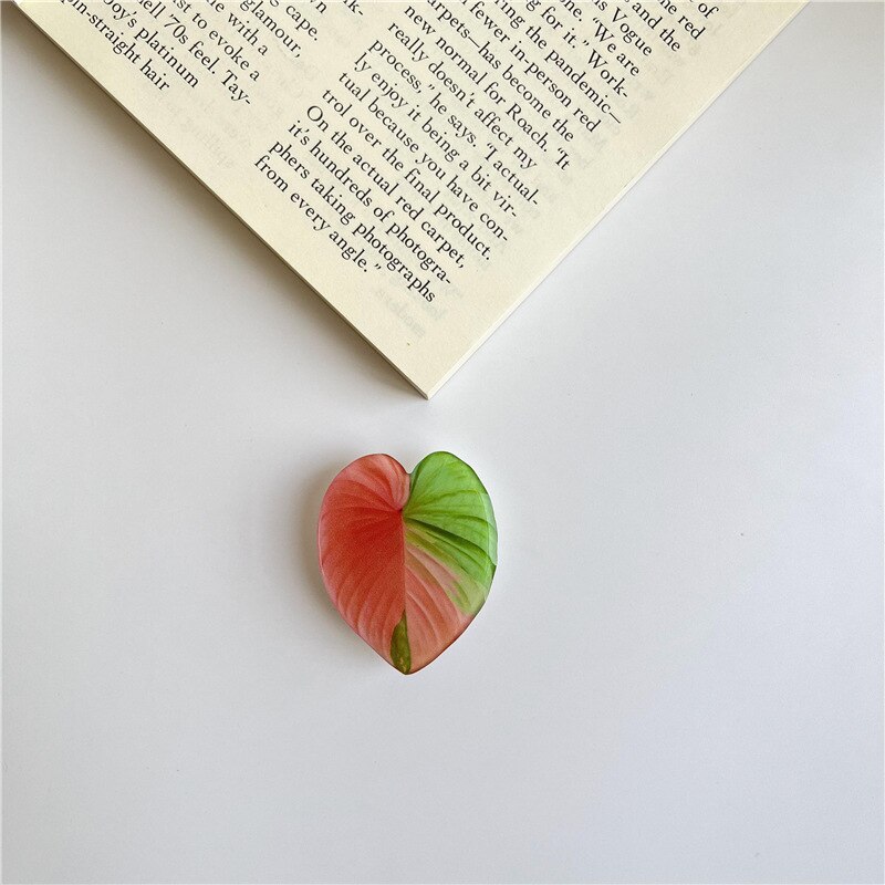 Cute Green Plants Leaves Universal Phone Holder Griptok Support For iPhone Grip Tok Folding Finger Stand Socket: Only Holder 08