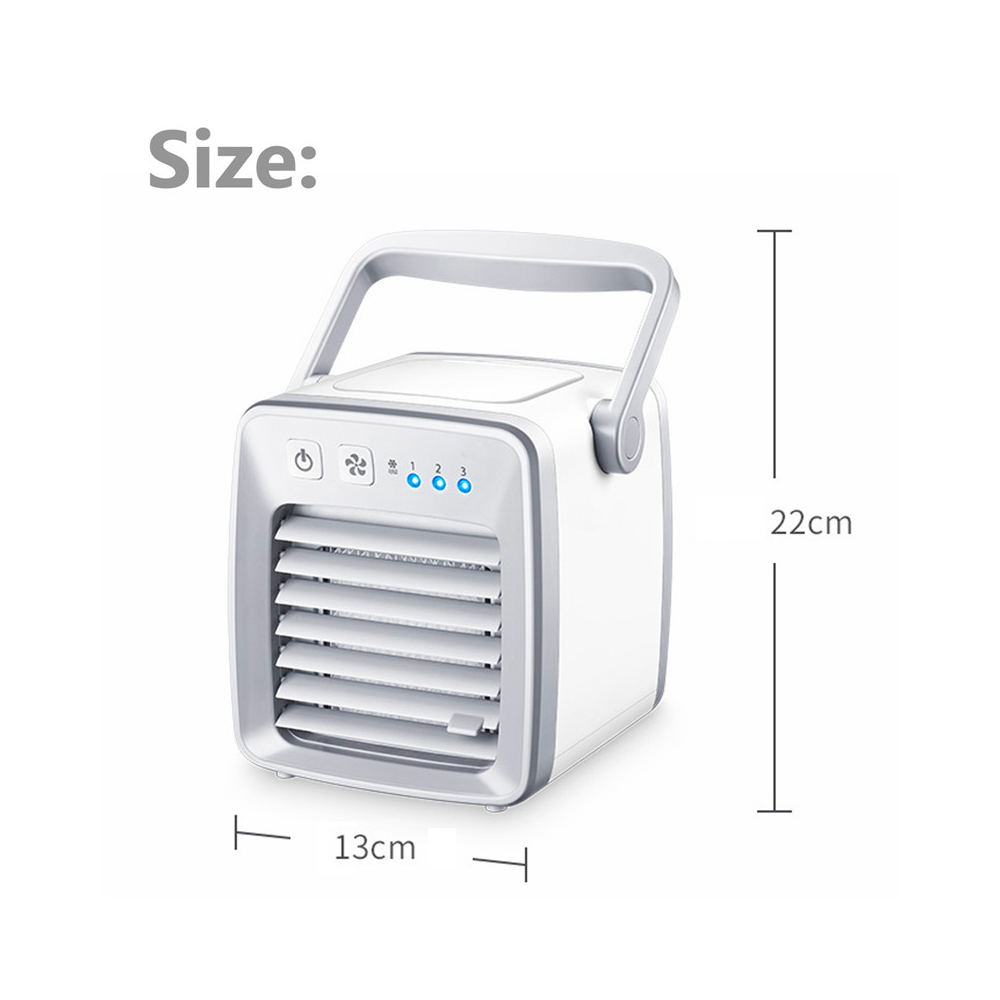 Mini aire acondicionado portátil, con función purificadora humidificador, ventilador enfriador de aire de escritorio USB con tanque de agua para el hogar