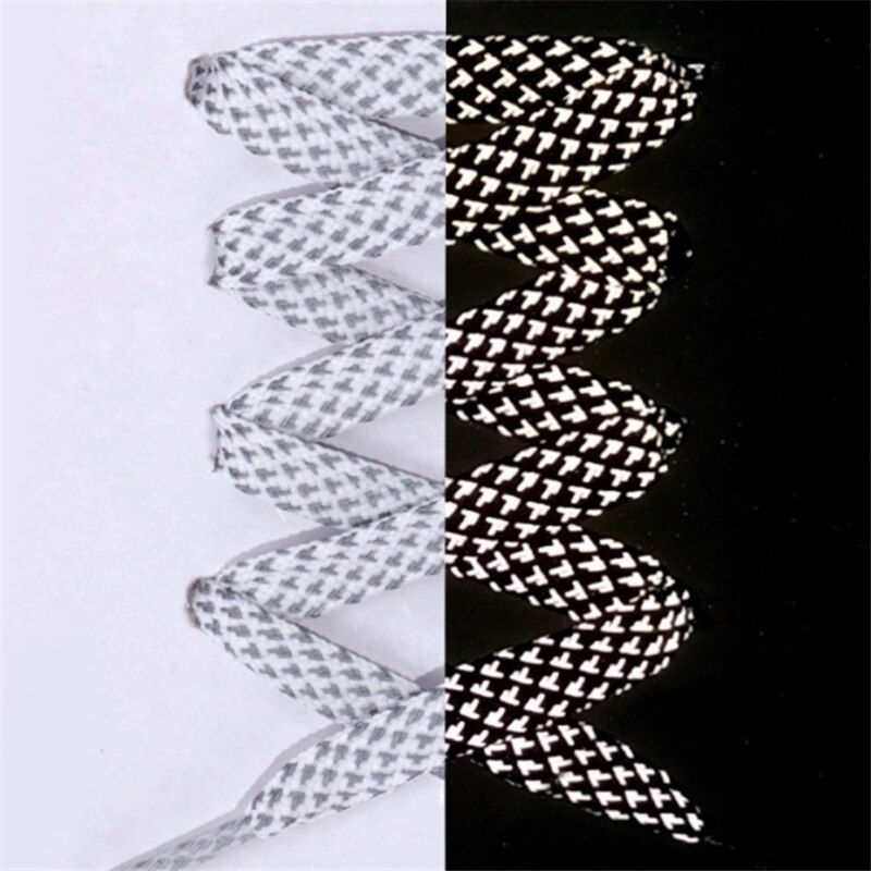 1 Paar 100Cm Reflecterende Schoenveters Lichtgevende Platte Schoenveters Schoenen Vrouw Man Casual Sport Veters Ronde Veters Accessoires