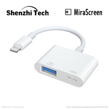 MiraScreen LC02 Station d'accueil pour téléphone portable convertisseur OTG chargeur Hub pour iPhone iPad iPod adaptateur Lightning avec USB 3.0