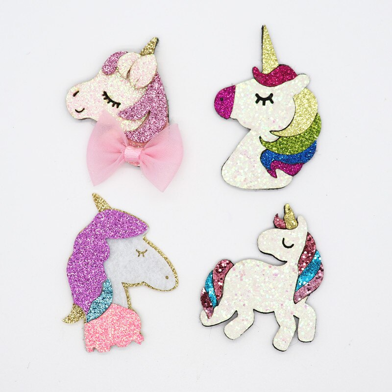 20 stuks glitter leer non-woven stof voor haarspeldjes, applicatie patches diy knutsel decoratie  y19082802: Mix 20 stuks