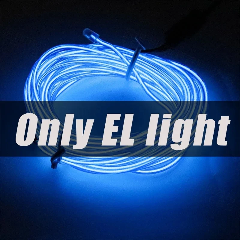EL Wire 5/4/3/2/1 colores 1M luces iluminadas con luces de neón combinación DIY luces multicolores pilas AA tiras LED USB para graduación: M / Verde oliva