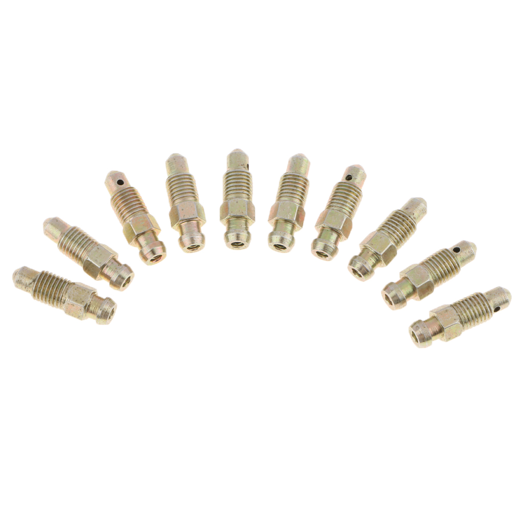 10 stk universal metal 26mm motorcykel bremseudlufter nippel caliper udluftningsskruer sæt  m8*1mm til bil motorcykel