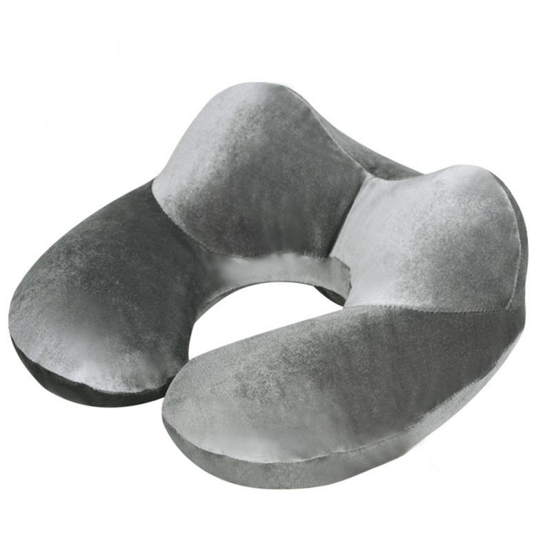 U-vorm Reizen Kussen Voor Vliegtuig Opblaasbaar Nekkussen Reizen Accessoires 4 Kleuren Comfortabele Kussens Voor Sleep Thuis Textiel: Light Grey
