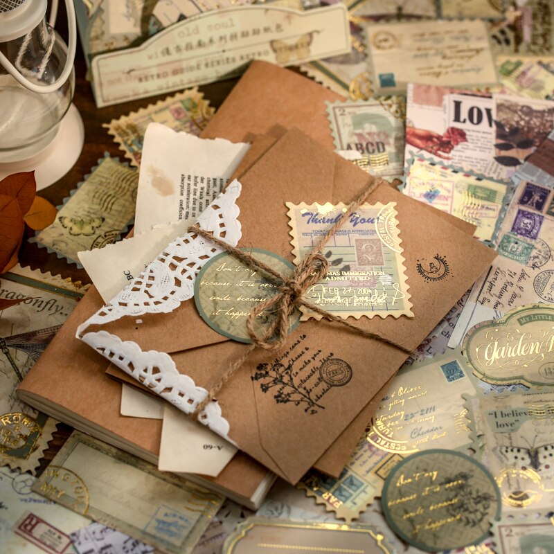 Étiquette Scrapbooking décorative Vintage Style timbre rétro, étiquette fleur, pour agenda, fournitures de papeterie
