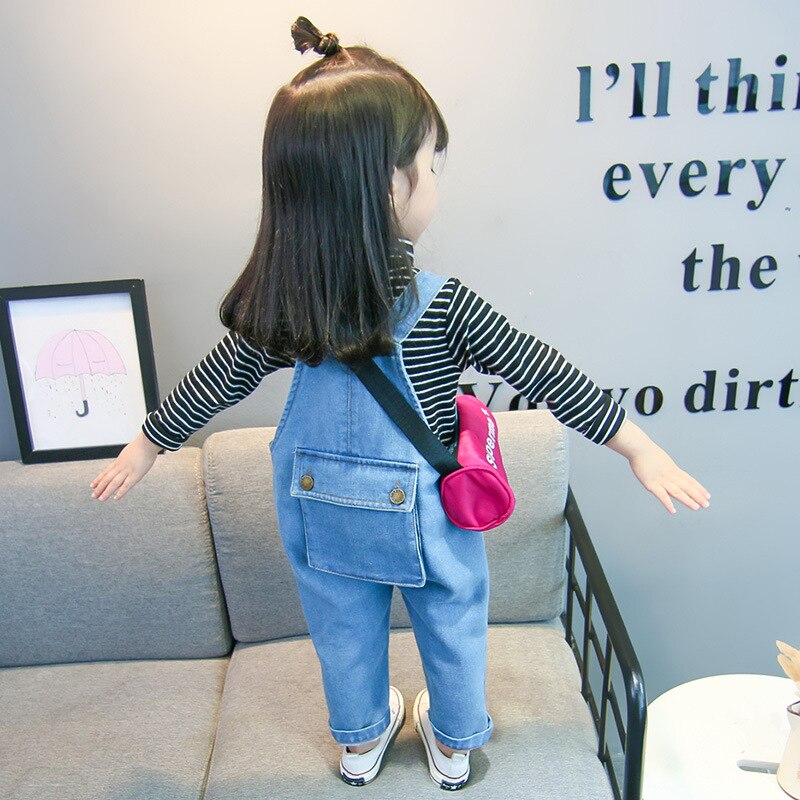 Baby pige jeans jeans pige bukser elastisk talje børne jeans med huller efterår baby pige roman tøj rem xiao lu mao: 80 3t
