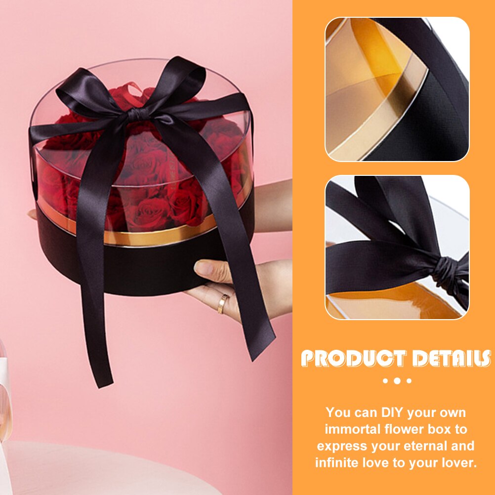 Preserved Flower Container Floral Display Box Flower Arranging Case with Window