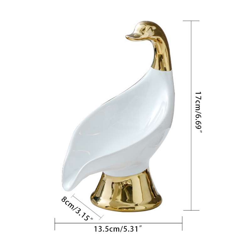 Porte-savon en céramique en forme de cygne, support de comptoir, porte-savon pour évier, étagère de rangement pour éponge de cuisine et salle de bain