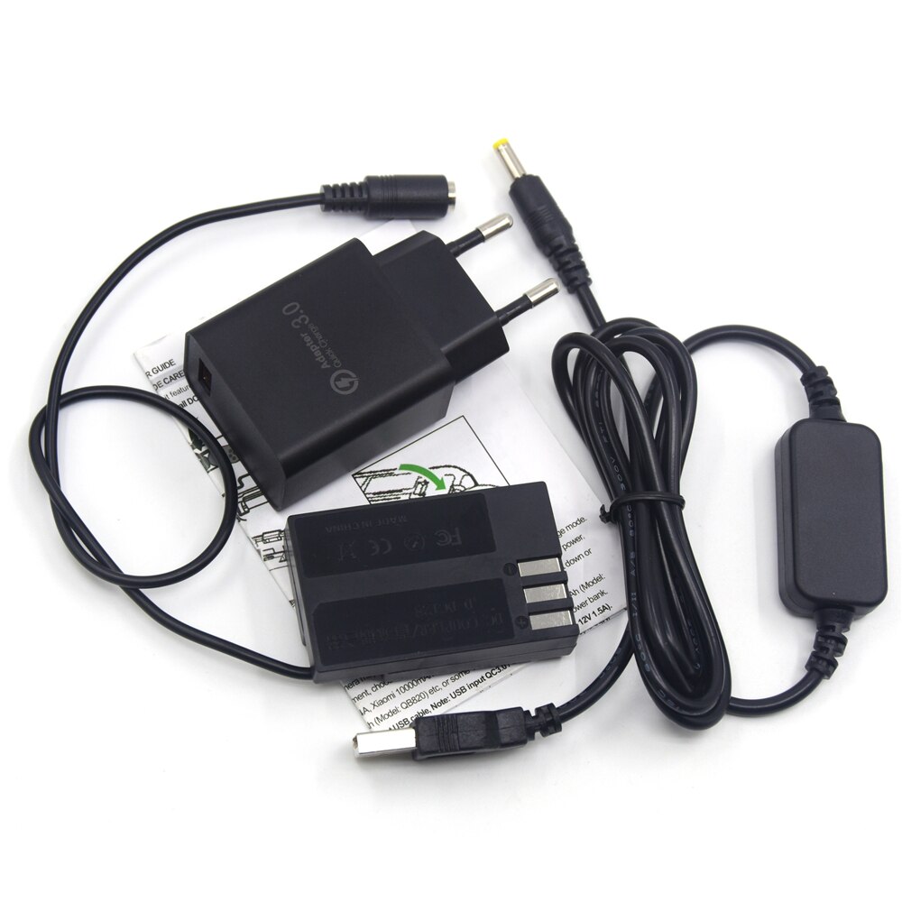 Power Bank USB Cable+D-LI109 Dummy Battery D-DC128 DC Coupler+Quick Charger for Pentax K-70 K-50 K-30 K-R K-2 K-S1 K-S2 Camera