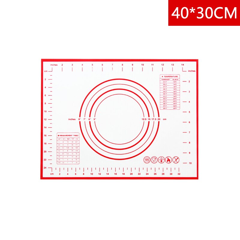 Oversize Siliconen Gebak Mat Non Stick Bakmat Gebak Rolling Kneden Pad Keuken Crepes Pizza Deeg Pan Pie Korst Mat: 30 x 40cm