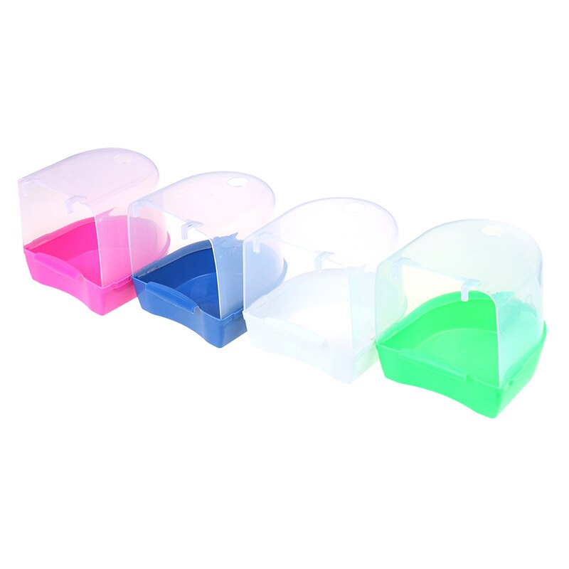 1Pc Plastic Bird Water Bath Box Parrots Parakeet Hanging Birdbath Cage Bathtub Bird Bath Bird Water Bath Tub Pet Bird Bowl