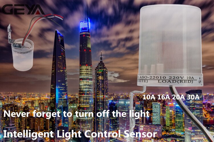 Geya Foto Sensor Licht Sensor Operated Auto Fotocel Street Foto-elektrische Schakelaar Max 30A