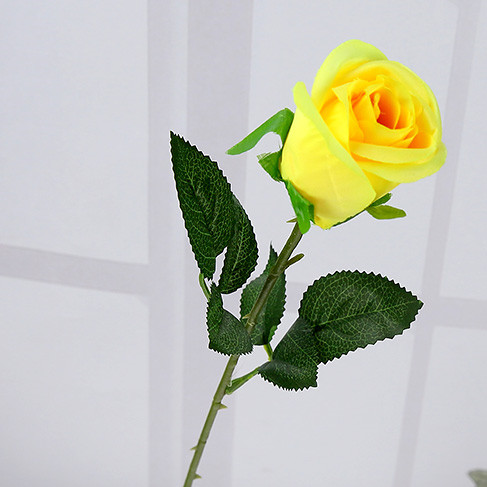 Yellow Real Touch Rose Artificial silk flowers Flowers Decorative Flowers Home or Christmas Party Decoration Wedding Decor: YELLOW