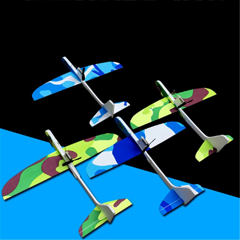 1PCS Hand Throw Foam Plane Toys Outdoor Launch Glider Airplane Kids Toy Free Fly Plane Toys Puzzle Model Jouet