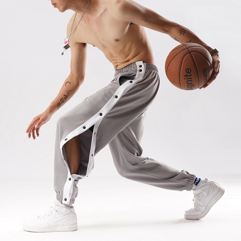 Neue Männer Herren-jogginghose Sport Schnalle Basketball Ausbildung Lange Hosen männer lässig verlieren Große Pluderhosen Jogger Hüfte hüpfen: Grau / M