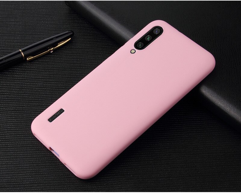 Case For Xiaomi Mi A3 Xiaomi MiA3 Silicone TPU soft case for Xiaomi Mi A3 Ultra thin Matte Candy color Cover Back case: Pink