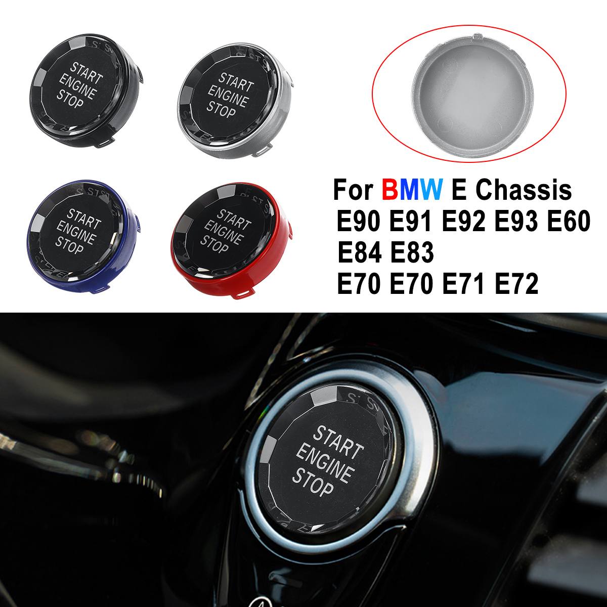 Car styling for BMW E Chassis E90 E91 E92 E93 E60 E84 E83 E70 E70 E71 E72 ENGINE START STOP switch buttons Replace Cover