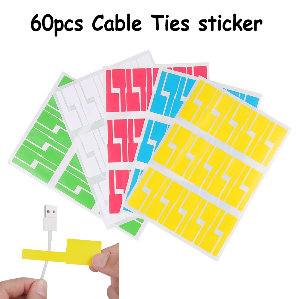 Waterdichte netwerkkabellabels, identificatielabels, zelfklevende vezelorganizers, kleurrijke, handige markeerstift