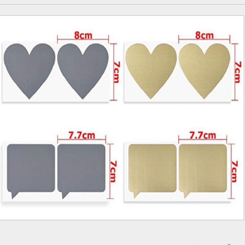 50pcs/lot Kawaii Golden Red Heart Dialog Scratch coating Sticker DIY Multifunction scraping sticker Decoration label
