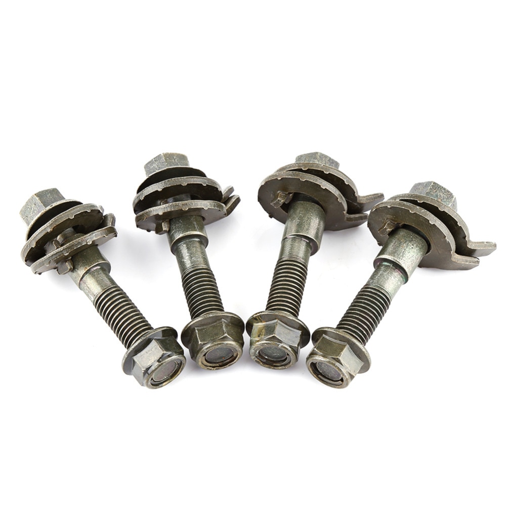 4pcs Camber Kit Cam Bolt 14mm Vehicles Steel Four Wheel Alignment Adjustable Camber Kit Cam Bolt