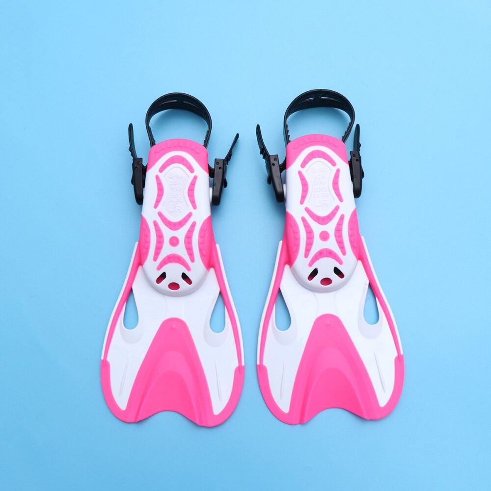 1 Pair of Diving Training Flippers Snorkeling Adjustable Swimming Heel Fins Flippers for Kids Sports (Pink White, Euro Yard 24-2