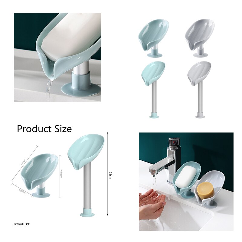 Leaf Shape Soap Rack Suction Cup Soap Dish Bathroo... – Grandado