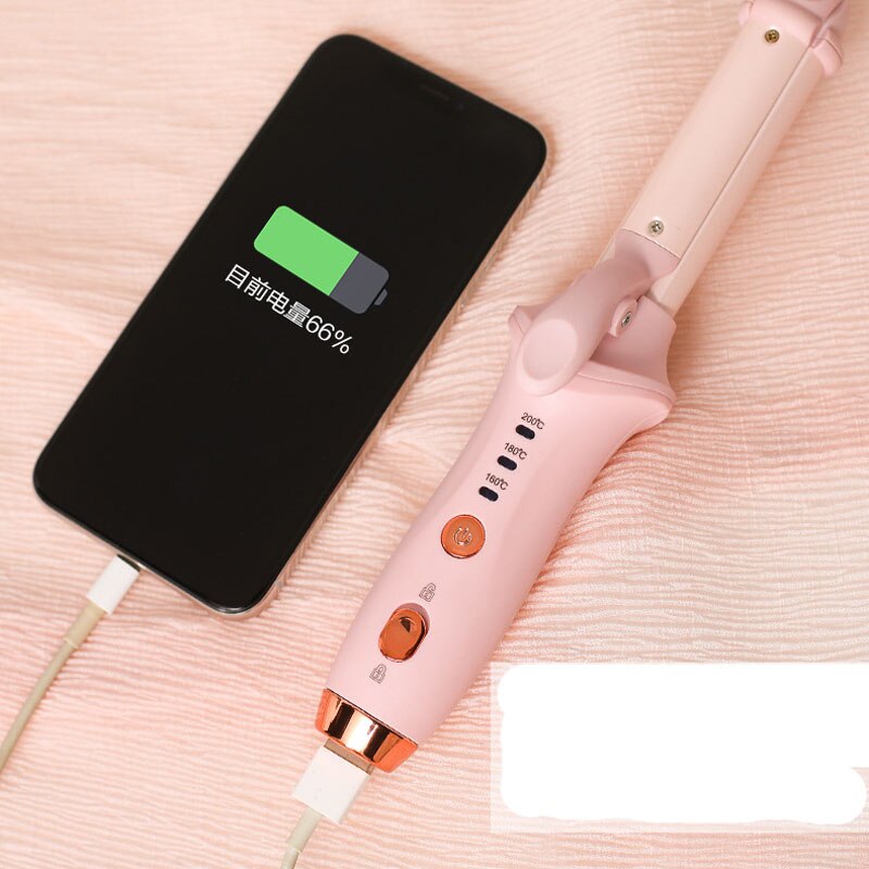 Alisador de pelo inalámbrico 2 en 1, rizador eléctrico con carga USB, Herramienta de Peinado de temperatura constante