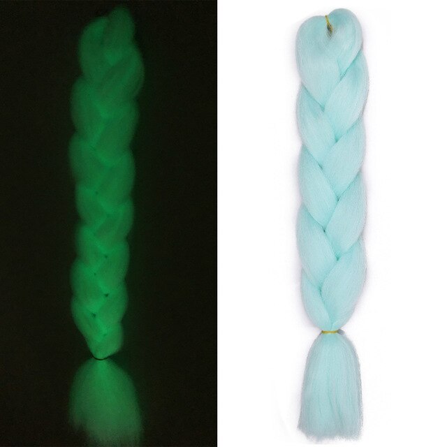 Extensiones de pelo de trenzado Jumbo brillante pelo sintético de colores para trenzas de pelo de kanekalon Msglamor de luz fluorescente trenzada africana