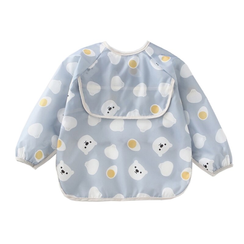 Baby Kids Peuter Lange Mouwen Sjaal Waterdicht Art Kiel Voeden Bib Schort Pocket Baby Jongens Meisjes Burp Doek: 11