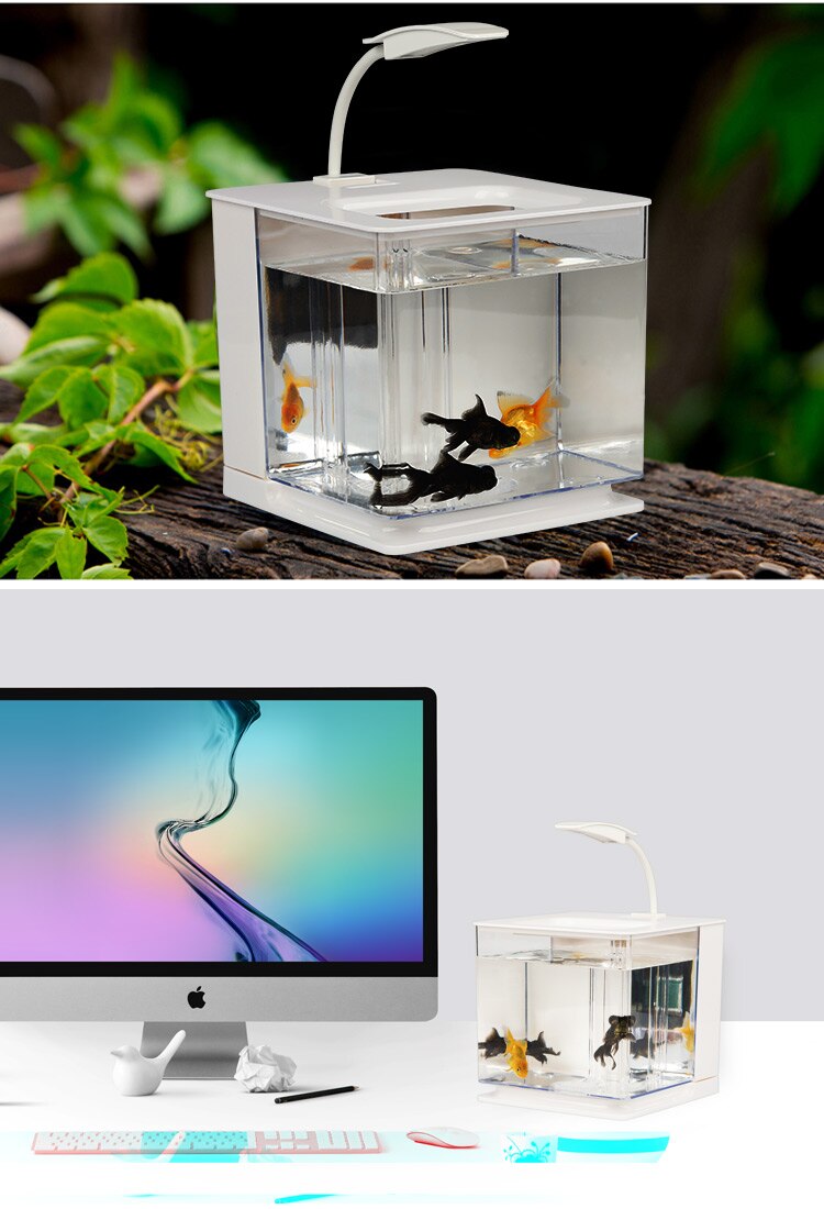 Fish Tank Living Room Small Desktop Home Acrylic Plastic Mini Lazy Bucket Aquarium