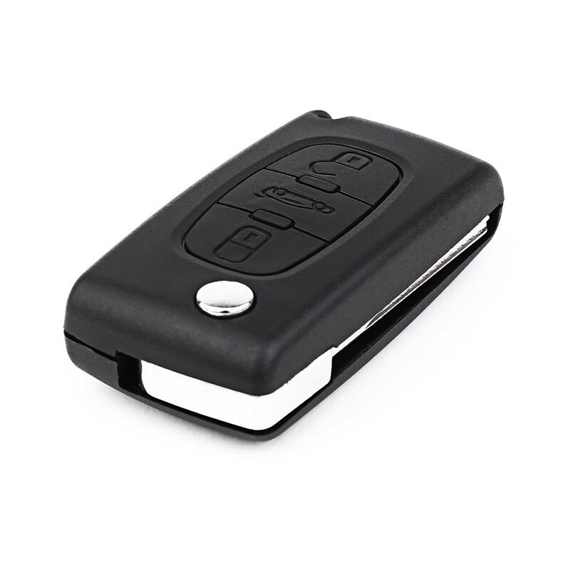 Carcasa de mando a distancia para Peugeot 407 y 407 SW, plegable, 3 botones