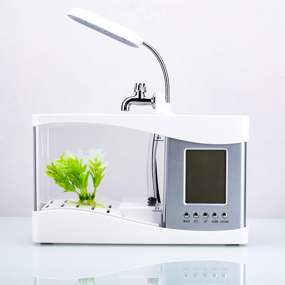 Small Aquarium Alarm Clock Fish Tank Mini Fish Tan... – Grandado