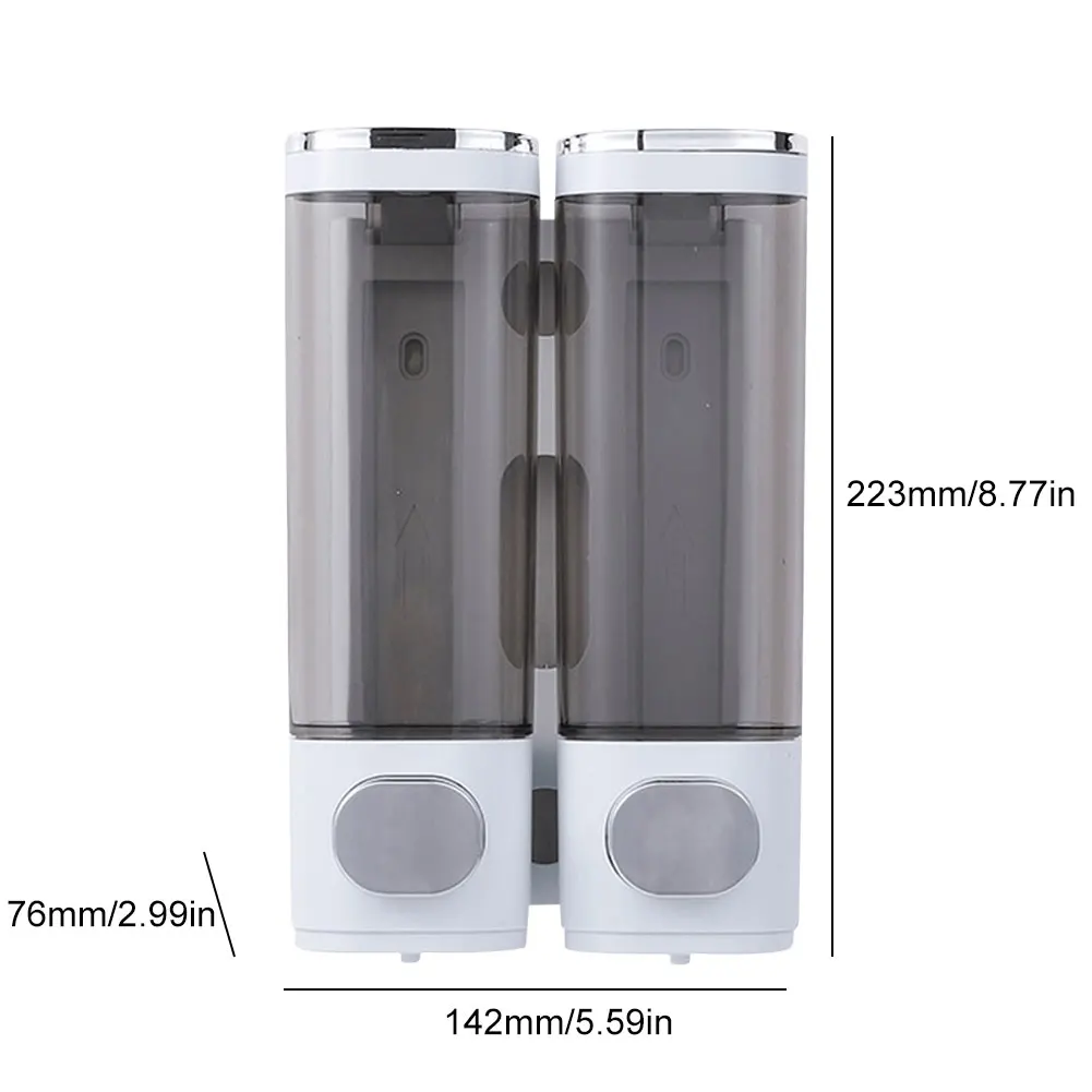300ML Soap Lotion Dispenser Wall- Mounted Manual Liquid Dispenser Refillable Soap Dispenser for Kitchen Bathroom Washroom