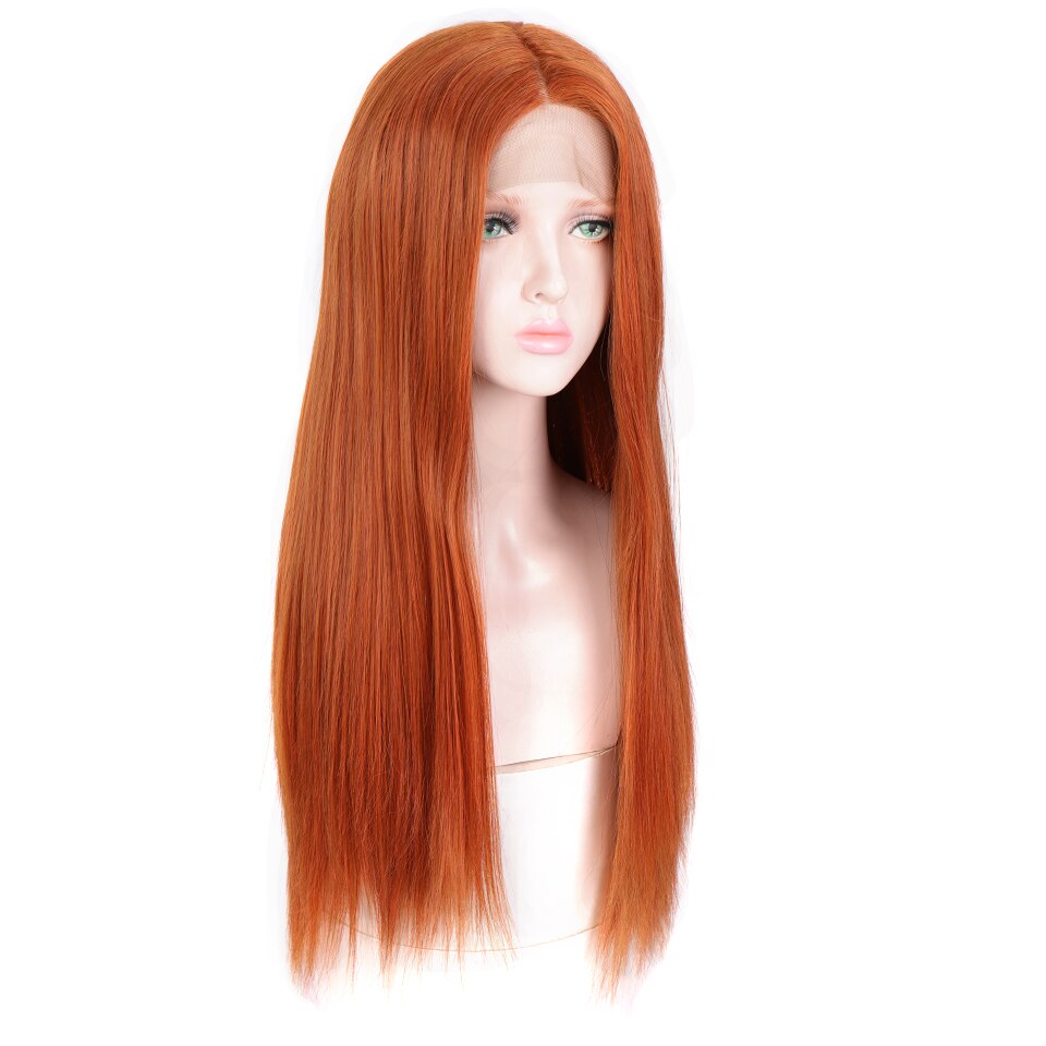 Houyan blond peruk, lång dam peruk, naturlig spets framtill, orange kort hår, bob peruk, blå rak spetsperuk