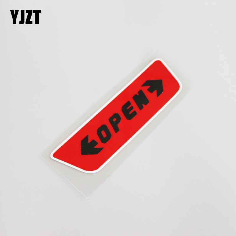 YJZT 15.2 cm * 4.3 cm Rode OPEN Waarschuwing Auto Deur Veiligheid Sticker PVC Decor Decals 13-0050